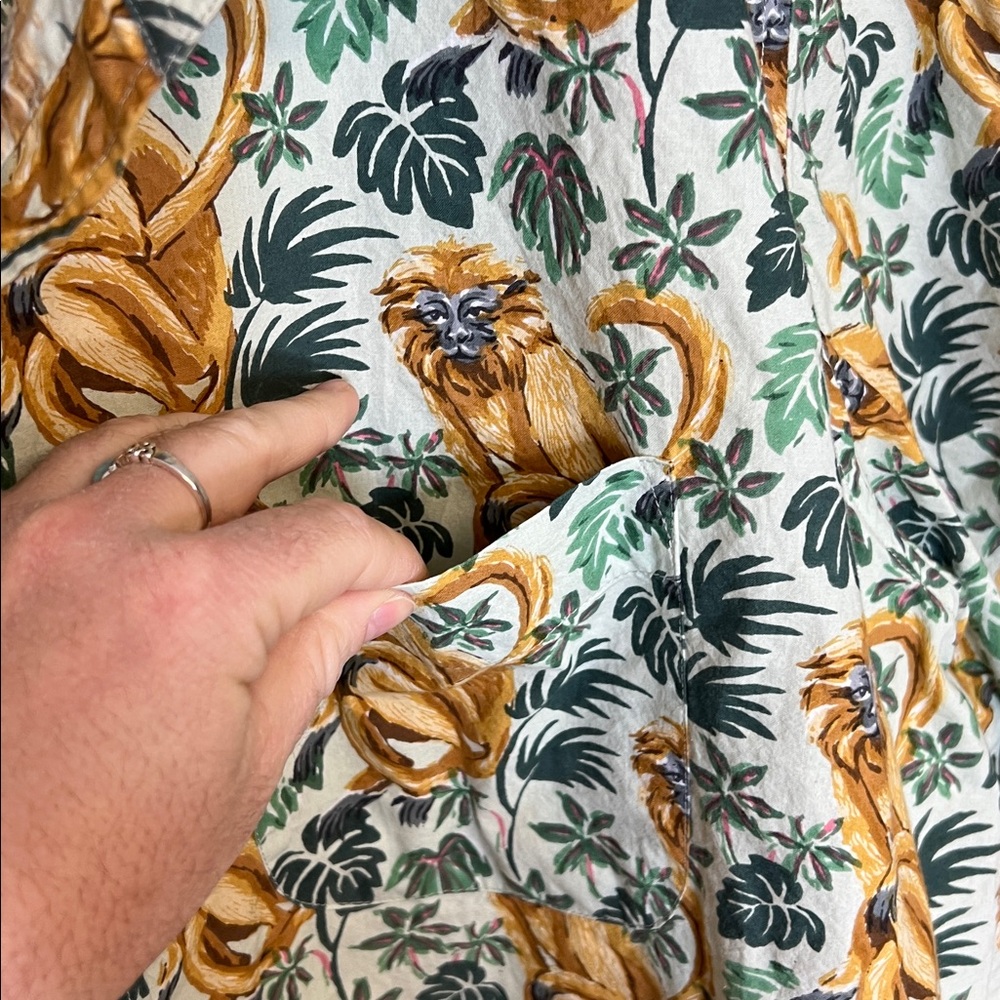 Printfresh Monkey Leafy Jungle Print Button Down … - image 6
